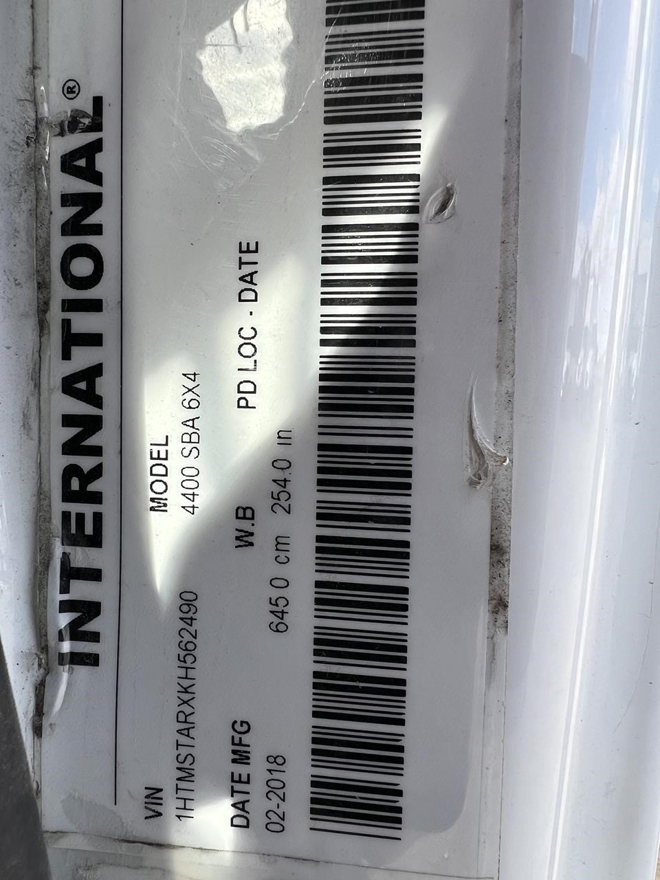 2019 INTERNATIONAL DURASTAR 4400 10015929303 2019 INTERNATIONAL DURASTAR 4400 10015929303