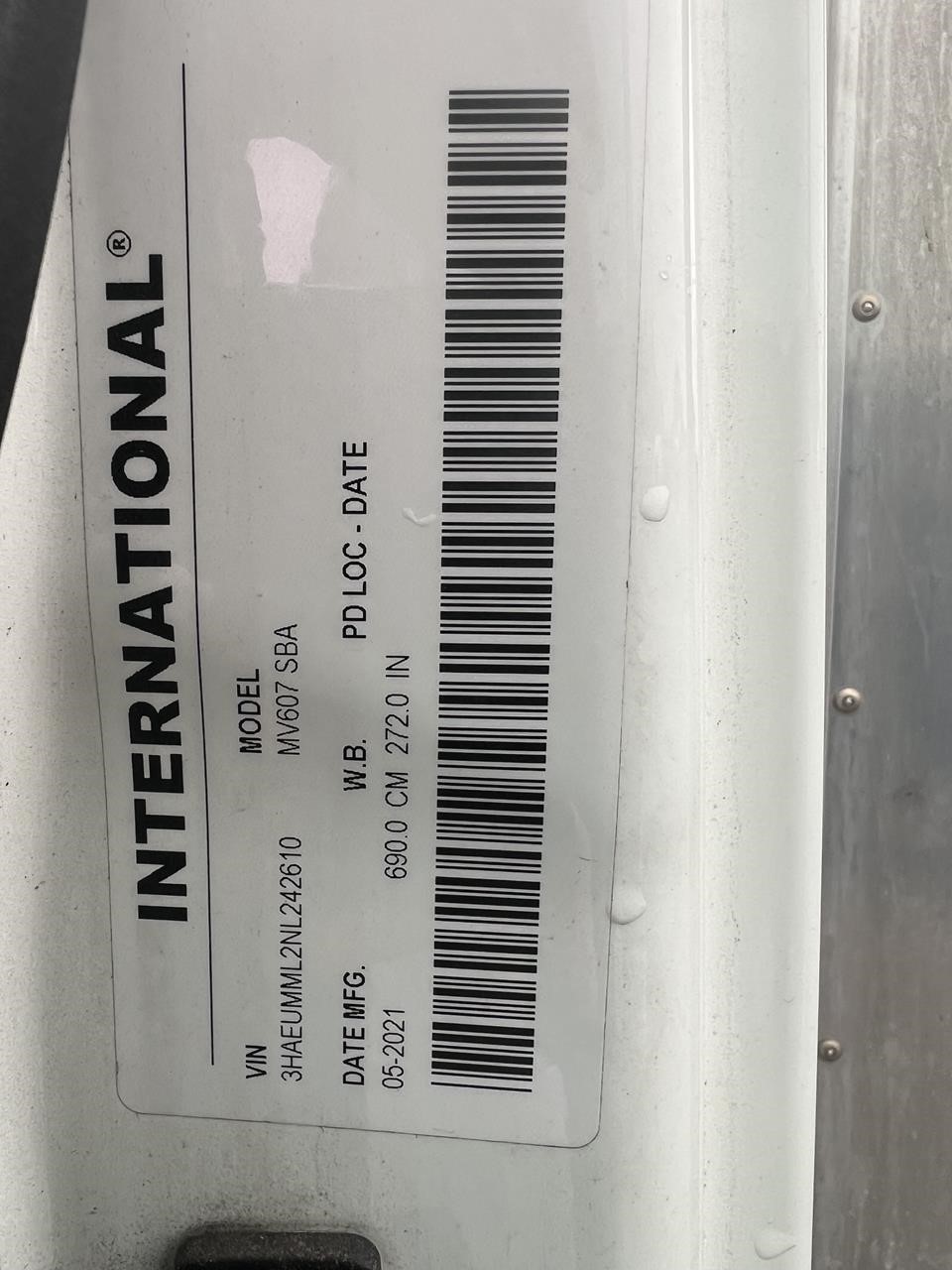 2022 INTERNATIONAL MV 10019645646 2022 INTERNATIONAL MV 10019645646