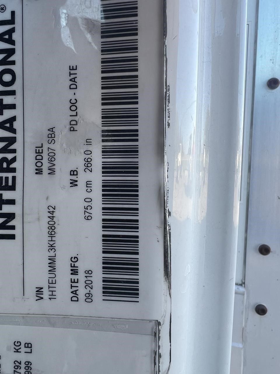 2019 INTERNATIONAL MV 11002428742 2019 INTERNATIONAL MV 11002428742