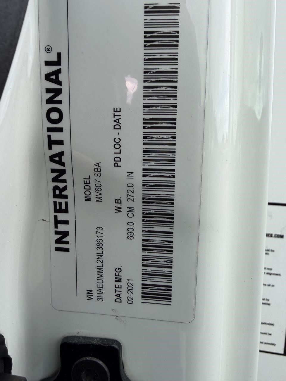 2022 INTERNATIONAL MV 11023342343 2022 INTERNATIONAL MV 11023342343