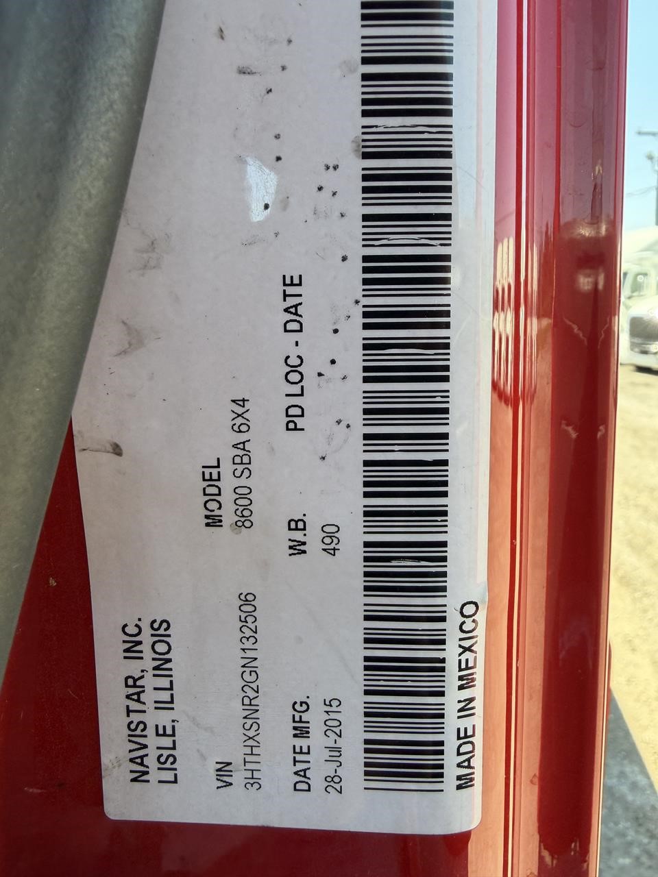 2016 INTERNATIONAL TRANSTAR 8600 11025645480 2016 INTERNATIONAL TRANSTAR 8600 11025645480