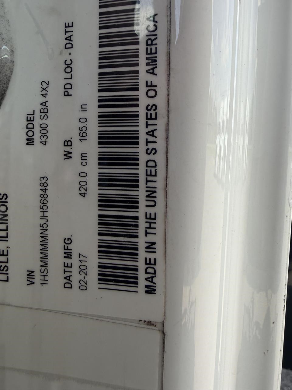 2018 INTERNATIONAL DURASTAR 4300 11029081174 2018 INTERNATIONAL DURASTAR 4300 11029081174