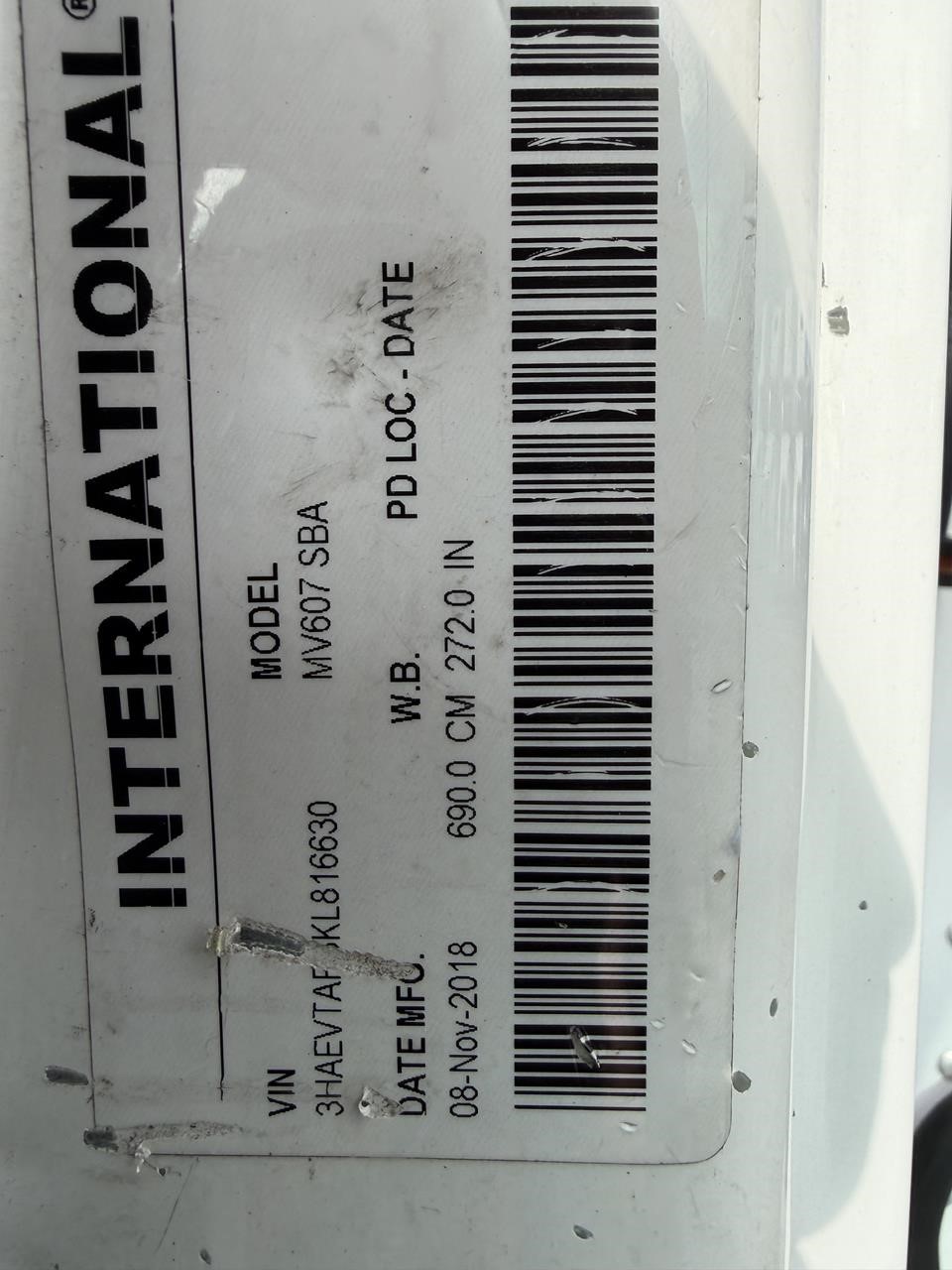 2019 INTERNATIONAL MV 11043146589 2019 INTERNATIONAL MV 11043146589