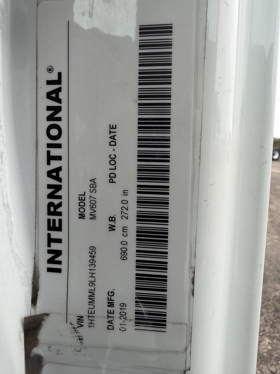 2020 INTERNATIONAL MV 11048750883 2020 INTERNATIONAL MV 11048750883