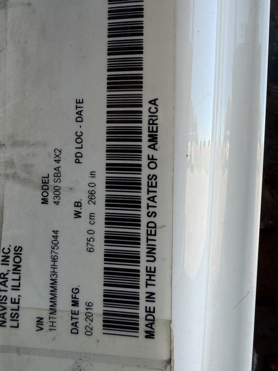 2017 INTERNATIONAL DURASTAR 4300 11049204479 2017 INTERNATIONAL DURASTAR 4300 11049204479