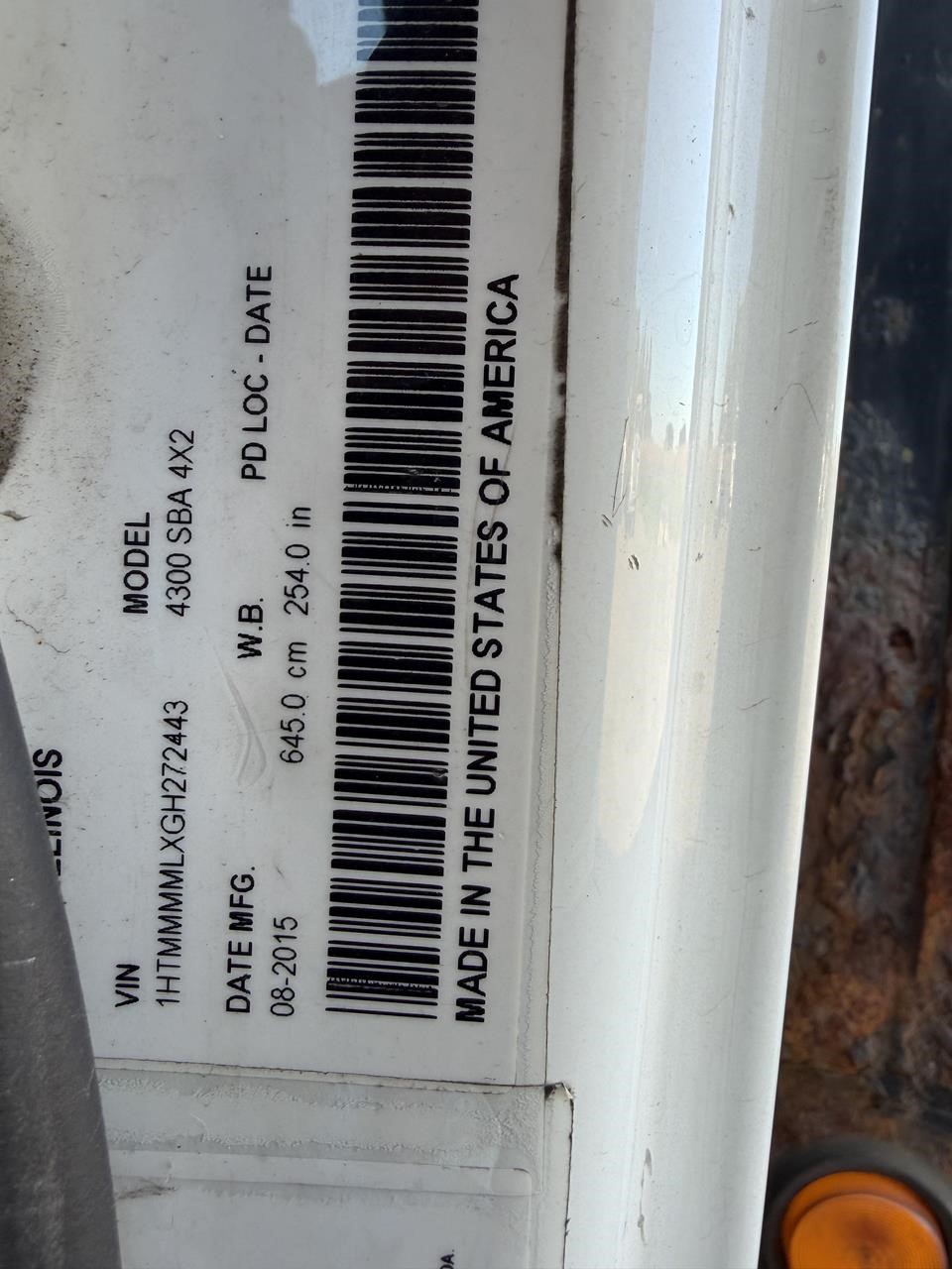 2016 INTERNATIONAL DURASTAR 4300 11049212108 2016 INTERNATIONAL DURASTAR 4300 11049212108