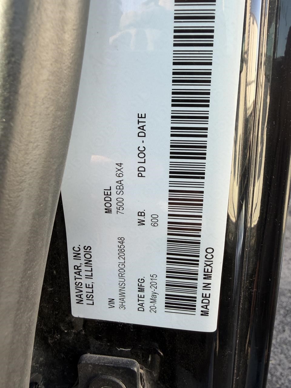 2016 INTERNATIONAL WORKSTAR 7500 11053985598 2016 INTERNATIONAL WORKSTAR 7500 11053985598